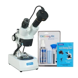OMAX 20X-40X Dual LED Binocular Stereo Microscope+5MP Camera+Cleaning Pack - Picture 1 of 10