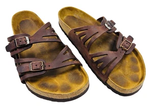 Sandalias Birkenstock Granada para mujer talla 41 cuero marrón gamuza hebilla EE. UU. 10-10,5 - Imagen 1 de 11
