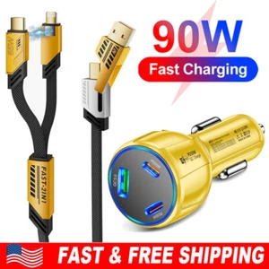 90W Fast Charging Car Charger Type-C Cable For Samsung S24 FE S23 S22 S21 Ultra - Photo 1 sur 26