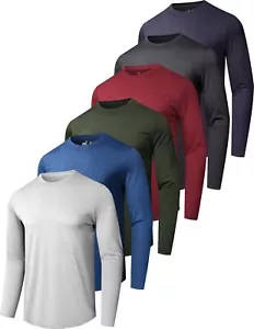 6Pack Men's Quick Dry Long Sleeve Shirts UV UPF SPF Performance T-Shirts Workout - Picture 1 of 7
