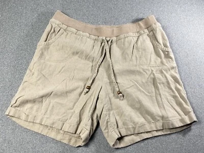 Per Se Linen Shorts Women’s Size 14 Brown - Image 1 of 3
