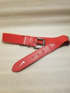 Nike Swoosh RED Belt Baseball Athletic Adjustable Elastic Stretch One Size EUC - Picture 1 of 4