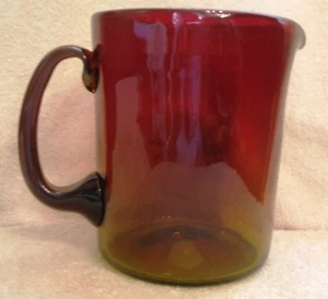 Jarra vintage Blenko Glass 745 Amberina mandarina roja rubí 6 pulgadas de alto - Imagen 1 de 12