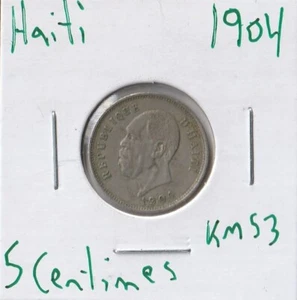 Moneda Haití 5 Céntimos 1904 KM53 - Imagen 1 de 2