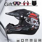 Dot Adult Motocross Helmet Mx Bmx Atv Dirt Bike Racing Off Road Gloves+Goggles