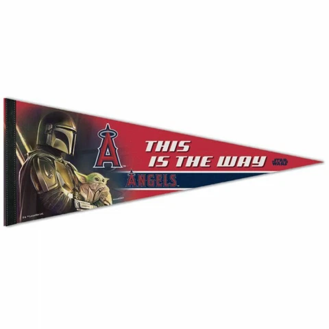 LOS ANGELES ANGELS MANDALORIAN & GROGU STAR WARS PREMIUM PENNANT 12"X30" BANNER Cover