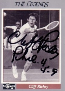 Cliff Richey autographed signed auto autograph 1991 Netpro Legends tennis card