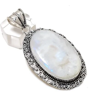 Natural Moonstone Gemstone 925 Sterling Silver Jewelry Pendant 2.48" Gift d014 - Picture 1 of 7