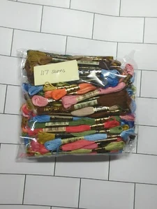 Lot of 117 DMC EMBROIDERY FLOSS Skeins Cross Stitch Thread Various Colors NEW - Picture 1 of 3