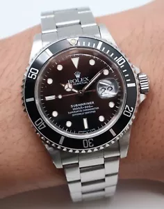 Rolex Submarinista Fecha 40mm Agujeros Acero Ninguno Cerámica Negro Esfera Reloj - Imagen 1 de 6