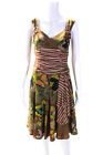 Nanette Lepore Womens Sleeveless Floral Butterfly Silk Dress Brown Multi Size 0