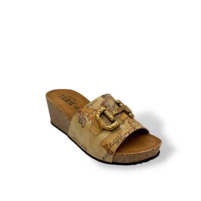 Alviero Martini Prima Classe Femme Sandales Z11299750 Compensées Avec Bande - Photo 1/3