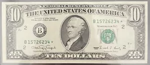 1990 $10 Star Note - Picture 1 of 2