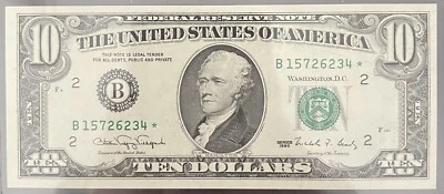 1990 $10 Star Note - Image 1 of 2