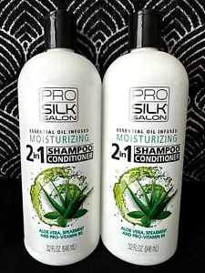 2er Pack PRO SILK SALON 2 IN 1 SHAMPOO CONDITIONER SPEARMENT + VIT B5 ALOE VERA 32oz - Bild 1 von 6