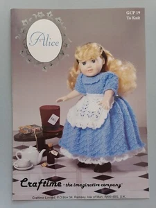ALICE - Craftime Knitting Pattern to suit 18" doll - Picture 1 of 1