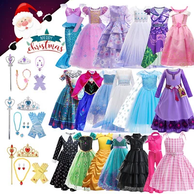 Kids Girls Princess Fancy Dress up Cosplay Costume Birthday Christmas Party Gift - Image 1 of 4