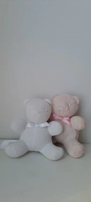 Ralph Lauren Bebé Mini Oso Sonajero Lote Rosa Blanco Arco RL Monograma Foto 1 de 4