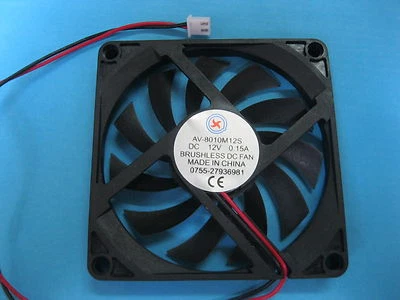2 pcs Brushless DC Cooling Fan 12V 8010S 11 Blade 80x80x10mm Sleeve-bearing 2pin - Image 1 of 2