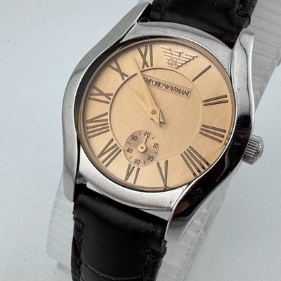 Emporio Armani Quartz Watch Women 50m Silver Steel Roman Small Second New Batter - Image 1 of 4