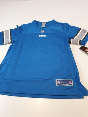 底特律狮子队球衣女式M蓝色NFL橄榄球空白字标短袖 — 第 1/4 张图片