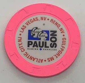 Paulson Gaming NCV Casino Chip Chip Advertising Pink Sample Las Vegas Nevada H&C - Picture 1 of 2