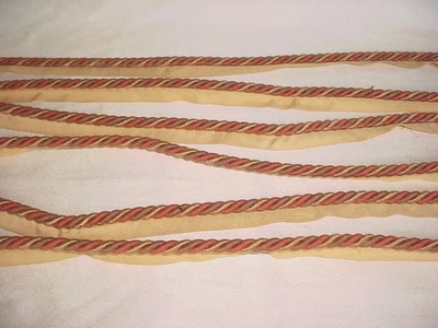 13Y KRAVET LEE JOFA DUSTY ROSEWOOD MOCHA GOLDEN BROWN CORDING UPHOLSTERY TRIM - Image 1 of 3