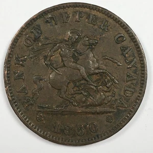 1850 Bank of Upper Canada Penny Token Medal Extremely Fine (XF) KM#Tn3 - 7729-PC - Picture 1 of 11