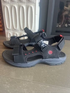 Sandalias Dunham Nolan para hombre 12 ¡nunca usadas! Negro y gris - Imagen 1 de 6
