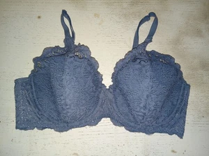Body by Victoria's Secret Floral Blue Women's Lined Demi/Demi Double Bra Sz 36D - Picture 1 of 2