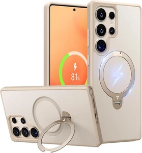 TORRAS 360° Spin Magnetic Stand for Samsung Galaxy S25 Ultra Case Beige Gold, Fi - Picture 1 of 3