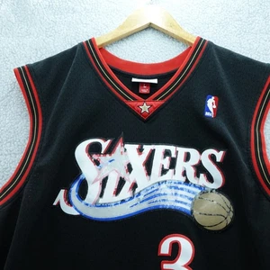 Camiseta Mitchell Ness Para Hombres L Swingman Allen Iverson Philadelphia 76ers Negra NBA - Imagen 1 de 5