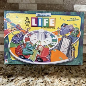THE GAME OF LIFE IN MONSTROPOLIS MONSTERS, INC DISNEY PIXAR HASBRO 99% COMPLETE - Picture 1 of 15