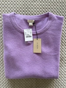 J.Crew Lavender 100% Cashmere Crew Neck Long Sleeve Women's Sweater Size S - NWT - Picture 1 of 5