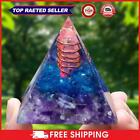 Crystal Gem Pyramid Purple Meditation Healing Home Office Art Figurine Decor Uk
