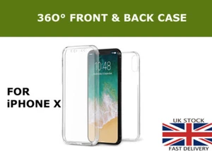 Funda Completa 360 Frontal y Trasera Delgada TPU Gel Transparente Para Nuevo Apple iPhone X - Imagen 1 de 4