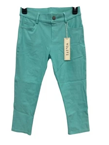 Yelete Mid Rise Skinny Jeggings Womens Small Stretch Cropped Turquoise Blue NEW - Picture 1 of 9