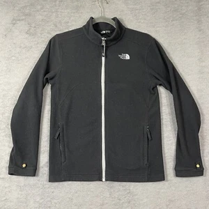 The North Face Giacca Pile Ragazzo L Nera Full Zip Accogliente Finto Collo Grande Gioventù - Foto 1 di 13