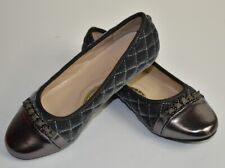 NEW Ivanka Trump Charlotte Girls Quilted Grey Velvet Chain Flat Shoes  2  33.5