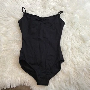 So Danca Girls Ballet Dance Leotard One Piece Black Ruched Bra Lined Size S - Picture 1 of 4