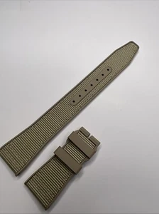 Authentic IWC 22mm x 18mm Beige Fabric Rubber Watch Strap Band E0GCL6 CBDY - Picture 1 of 12