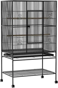 Bird Cage Parrot Aviary Pet Stand-Alone Budgie Perch Castor Wheels Large 140Cm - Picture 1 of 9