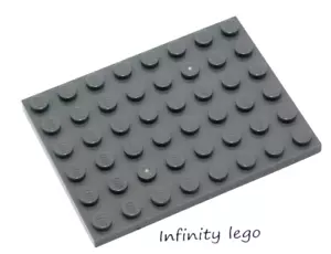 8 LEGO Dark Bluish Grey Plate Base Board 6 x 8 (3036) - 8 Pieces - Foto 1 di 3