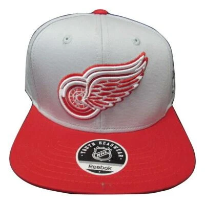 New Detroit Red Wings YOUTH SIze 8-20 OSFA Snapback Flatbrim Reebok Hat $22 - Image 1 of 4