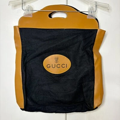 Bolso de Mano Gucci Vintage Años 70/80 Fieltro de Lana Logo Shopper Bolso Antipolvo Foto 1 de 4