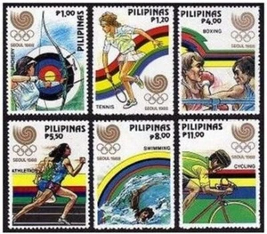 Philippines 1955-1960 perf,imperf,1961a,MNH. Olympics Seoul-1988.Archery,Tennis, - Picture 1 of 3