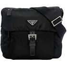 Prada Shoulder Bag Black NERO Testuto BT8994 Good Condition Mini Messenger Bag