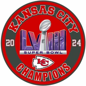 Kansas City Chiefs Super Bowl LVIII 58 Football Champions klassische Runde AUFKLEBER - Bild 1 von 1