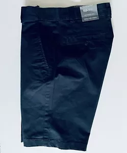 Van Heusen Uomo Tg 29 9,5 Chino Corto Nuovo con etichette Blu Navy Vestibilità Dritta Cotone Elasticizzato - Foto 1 di 4