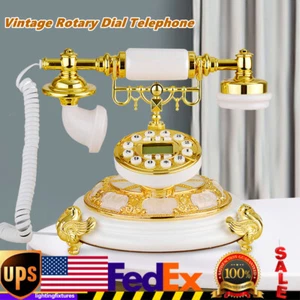 Old Fashioned Rotary Dial Phone Vintage Retro European Style Telephone Desktop - Zdjęcie 1 z 12